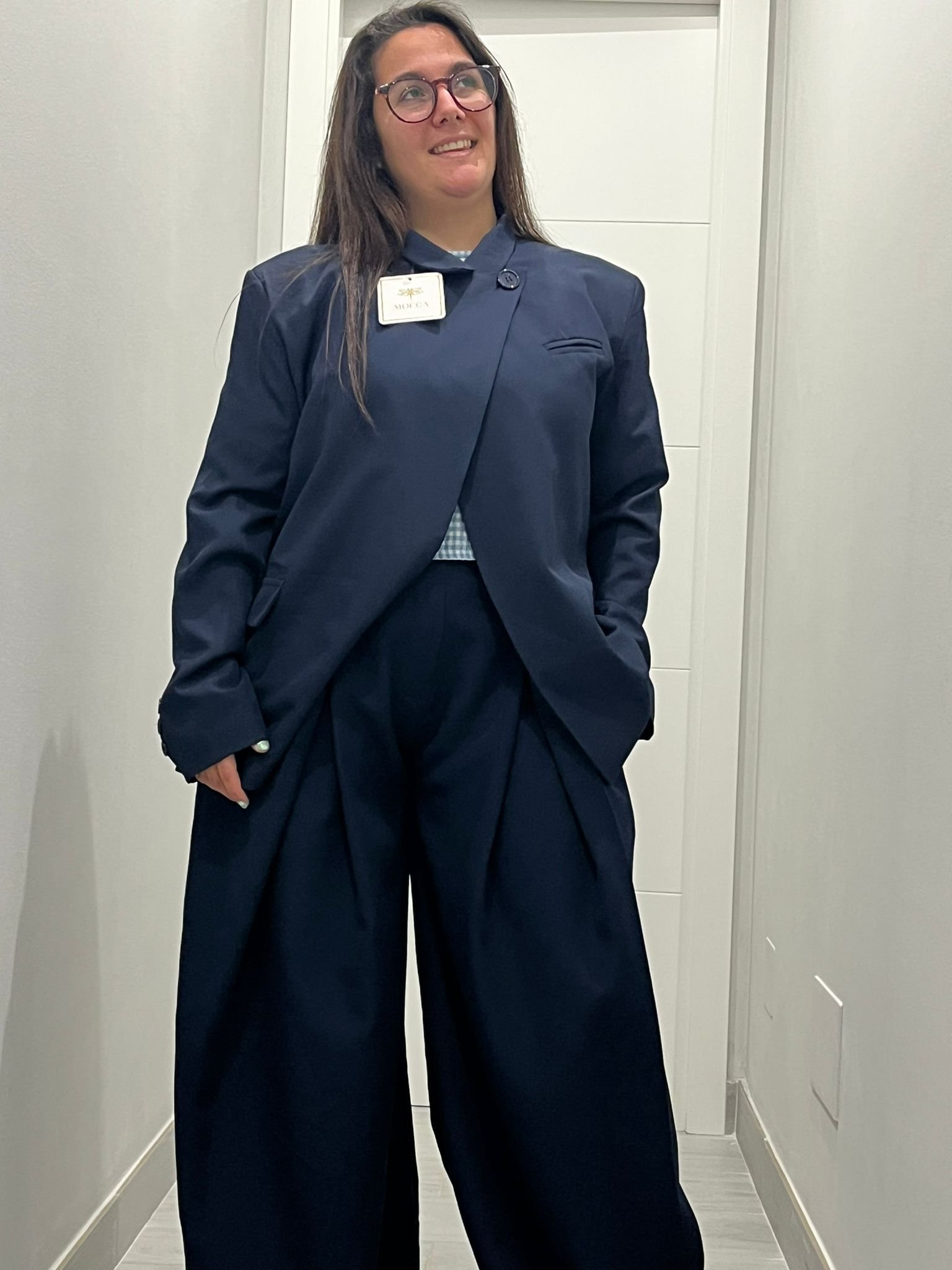 Pantalón ancho azul marino