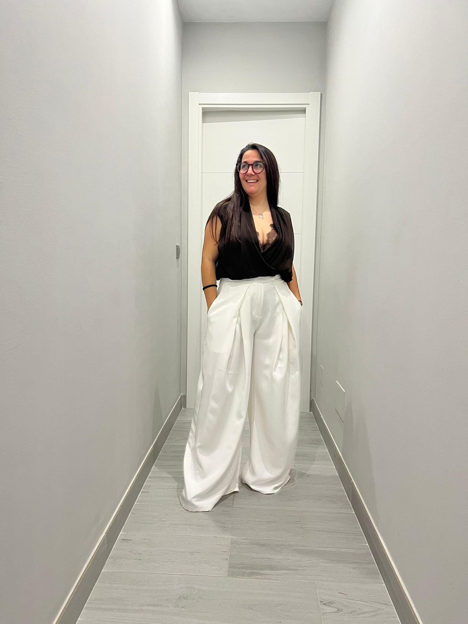 Pantalón ancho blanco