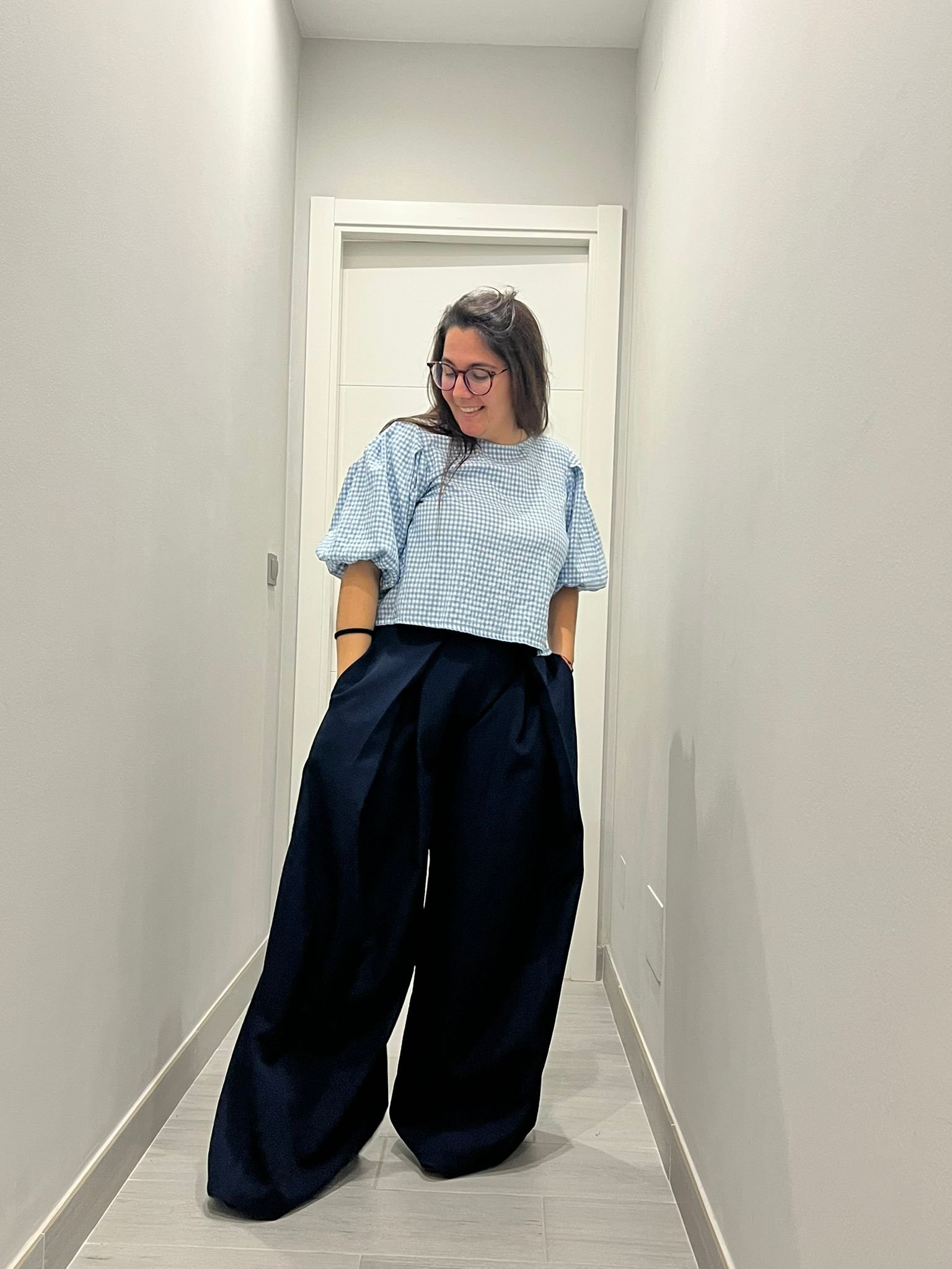 Pantalón ancho azul marino